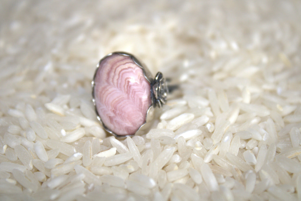 Rhodochrosite Rose Ring