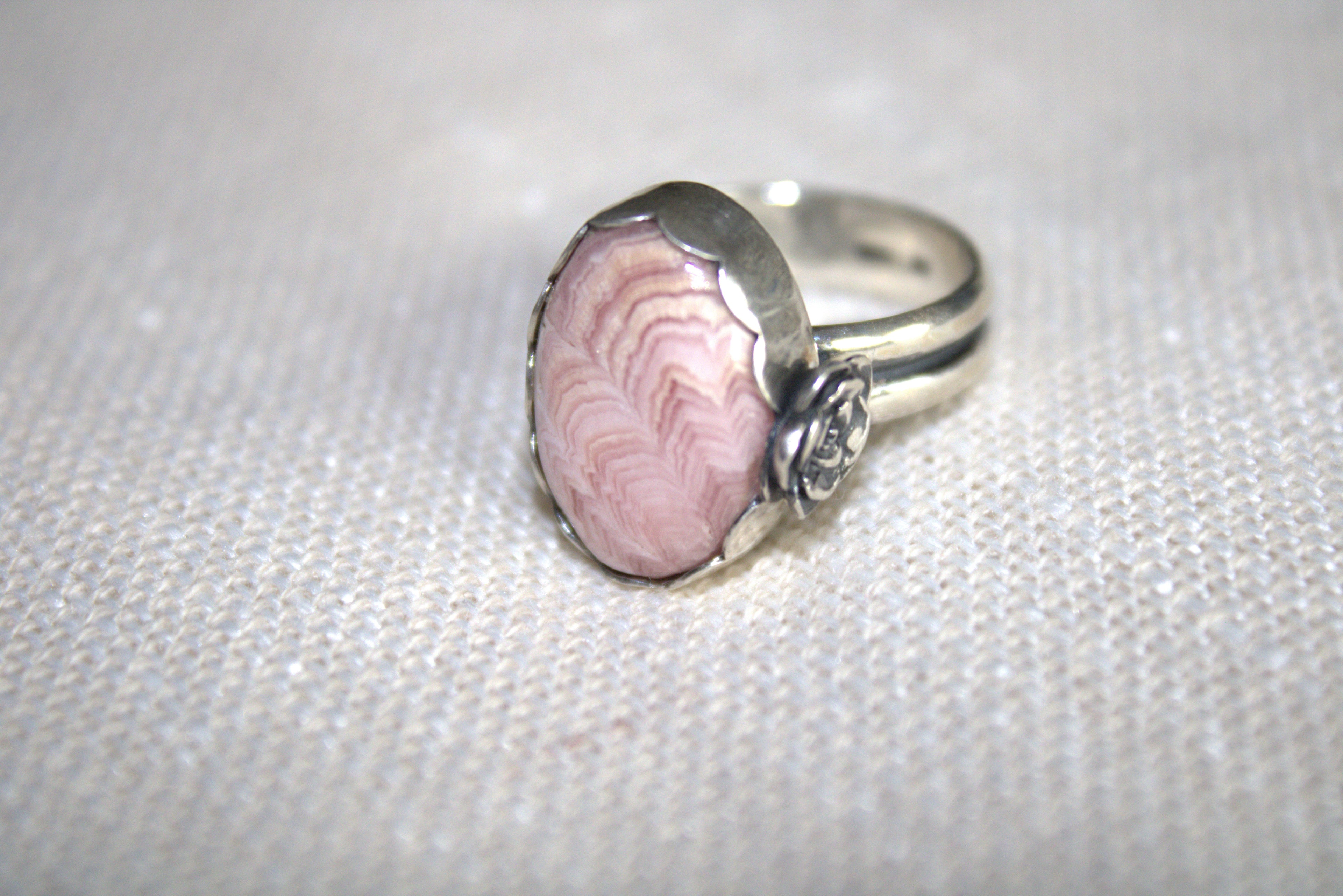 Rhodochrosite Rose Ring