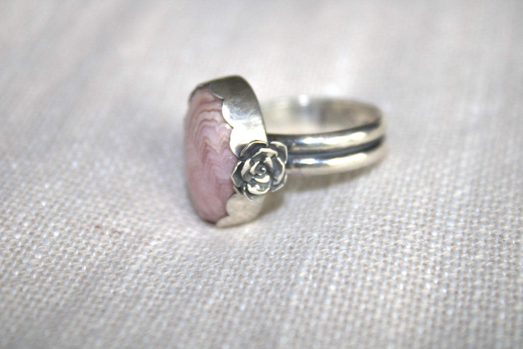 Rhodochrosite Rose Ring
