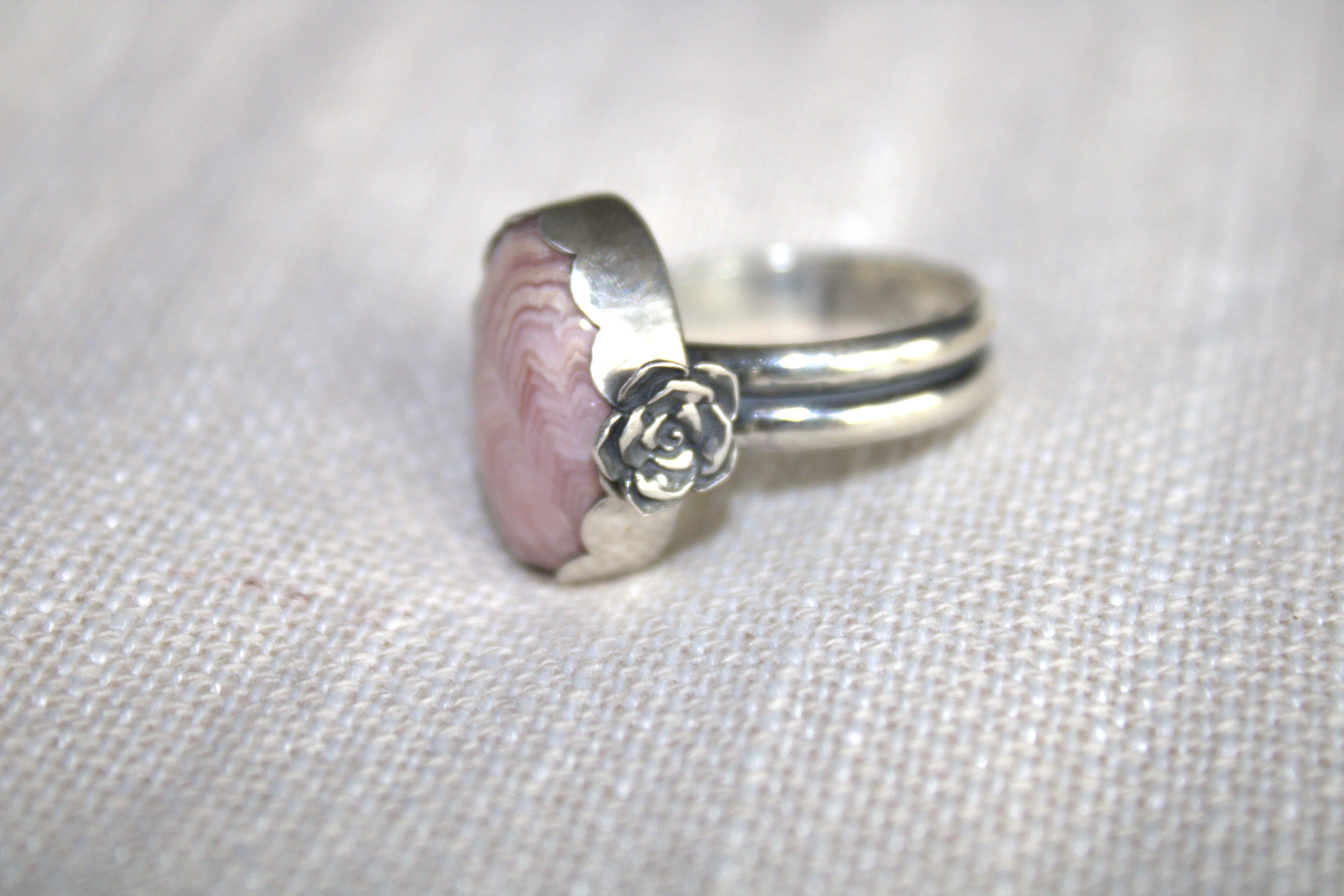 Rhodochrosite Rose Ring