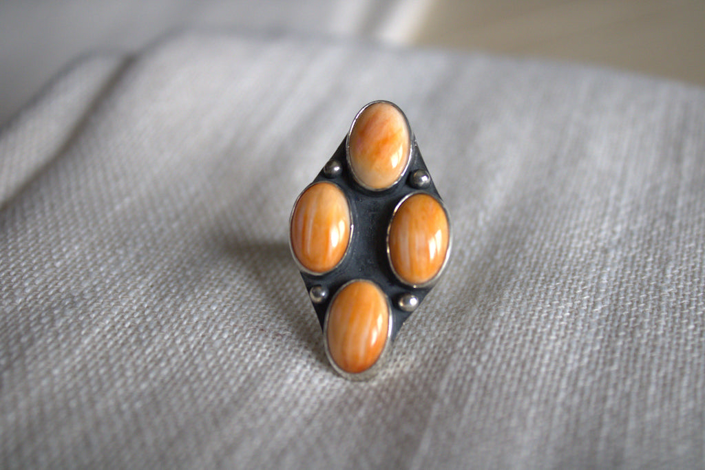 Orange Spiney Statement Ring