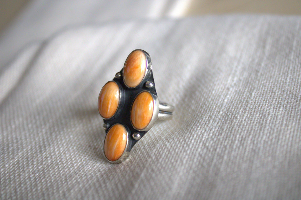 Orange Spiney Statement Ring