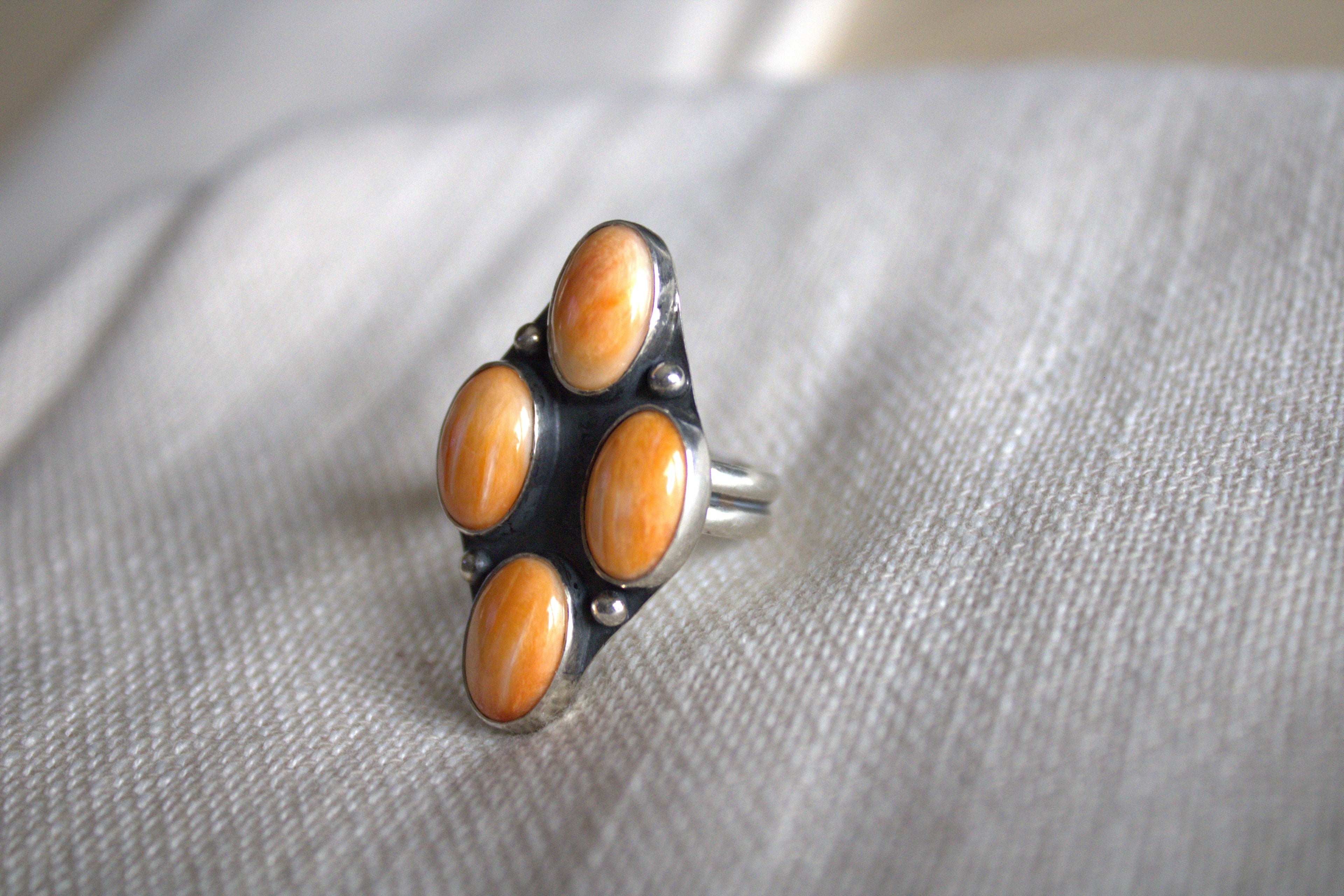 Orange Spiney Statement Ring