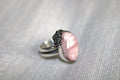 Rhodochrosite Rose Asymmetrical Ring
