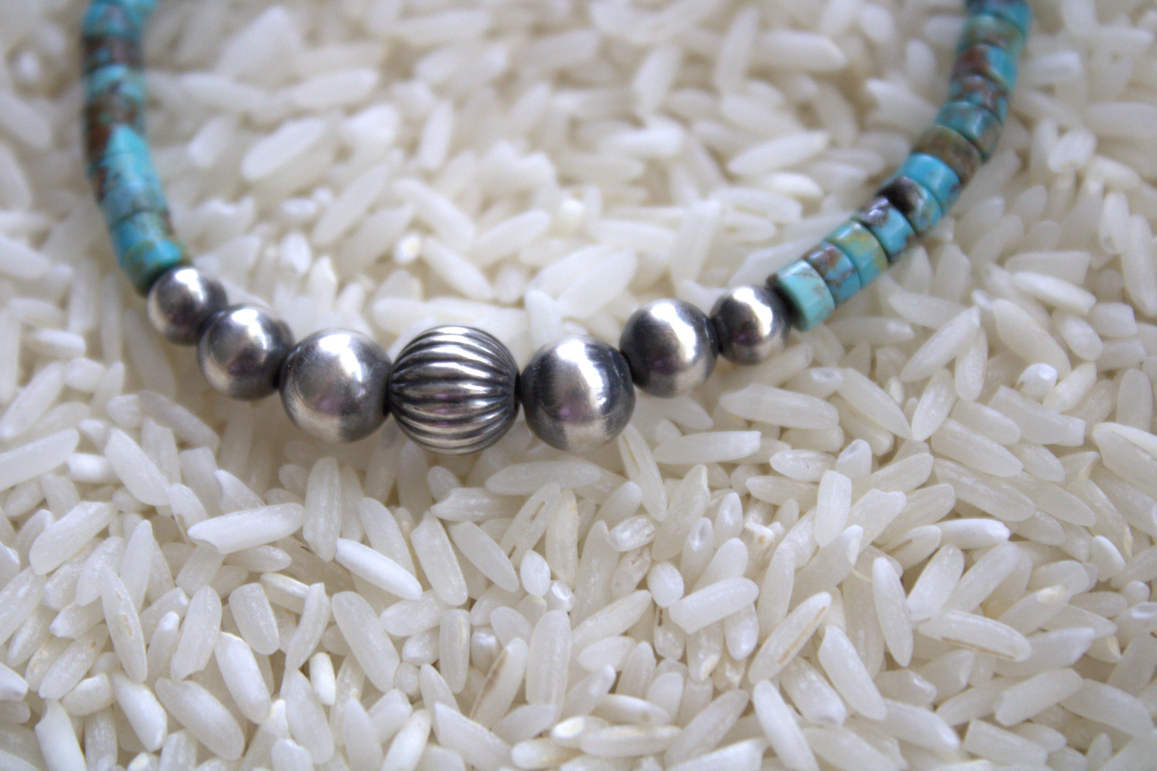 Turquoise and Pearl graduated bracelet